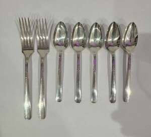 Vintage 1881 Rogers Silverplate Flatware Set - 2 Forks and 5 Spoons